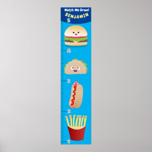 可愛いお気に入りの食事の漫画の成長チャート ポスター