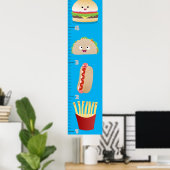 可愛いお気に入りの食事の漫画の成長チャート ポスター (ホームオフィス)