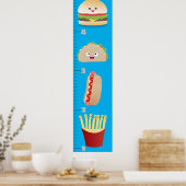 可愛いお気に入りの食事の漫画の成長チャート ポスター (キッチン)