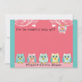 可愛いお洒落おもしろい旋回フクロウベビーありがとう サンキューカード (裏面)