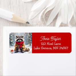 可愛いお洒落アライグマ ラベル