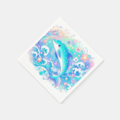 可愛いお洒落イルカの赤ちゃんシャワー スタンダードカクテルナプキン (角)