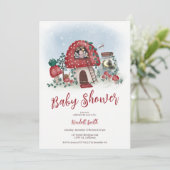 可愛いお洒落ウッドランド妖精のキノコの赤ちゃんシャワー 招待状 (スタンド正面)