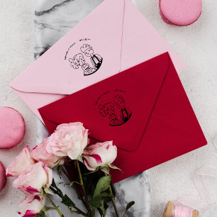 可愛いお洒落カップル  モノグラム結婚ズ ラバースタンプ