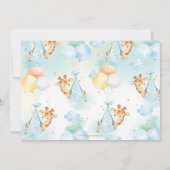 可愛いお洒落キリン風船ベビーシャワーボーイ 招待状 (裏面)