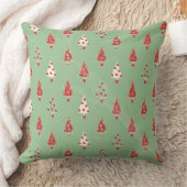 可愛いお洒落クリスマスツリーパターン クッション (ブランケット)