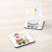 可愛いお洒落クリスマス牛 コースター (右側)