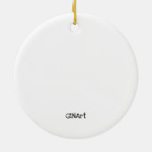 可愛いお洒落クリスマス牛 セラミックオーナメント (裏面)