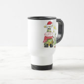 可愛いお洒落クリスマス牛 トラベルマグ (正面右)