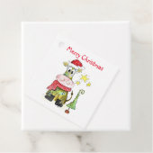 可愛いお洒落クリスマス牛 フェイバータグ (インサイチュ)