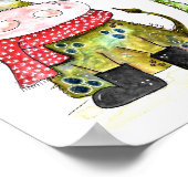 可愛いお洒落クリスマス牛 ポスター (角)