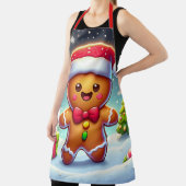 可愛いお洒落クリスマス/冬ジンジャーブレッドマン エプロン (インサイチュ)