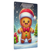 可愛いお洒落クリスマス/冬ジンジャーブレッドマン クリップボード (右)