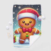 可愛いお洒落クリスマス/冬ジンジャーブレッドマン ゴルフタオル (インサイチュ)