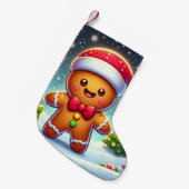 可愛いお洒落クリスマス/冬ジンジャーブレッドマン スモールクリスマスストッキング (正面 (吊り時))