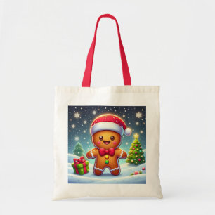 可愛いお洒落クリスマス/冬ジンジャーブレッドマン トートバッグ