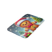 可愛いお洒落クリスマス/冬ジンジャーブレッドマン バスマット (アングル)