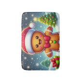 可愛いお洒落クリスマス/冬ジンジャーブレッドマン バスマット (正面縦)