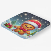 可愛いお洒落クリスマス/冬ジンジャーブレッドマン ペーパープレート (傾斜あり)