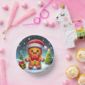 可愛いお洒落クリスマス/冬ジンジャーブレッドマン ペーパーボウル (パーティー)