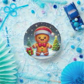 可愛いお洒落クリスマス/冬ジンジャーブレッドマン ペーパーボウル (パーティー)