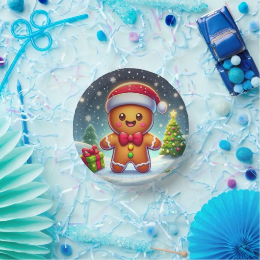 可愛いお洒落クリスマス/冬ジンジャーブレッドマン ペーパーボウル (パーティー)