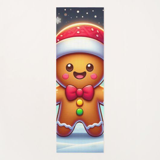 可愛いお洒落クリスマス/冬ジンジャーブレッドマン ヨガマット (正面)