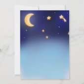 可愛いお洒落サンシャインスターとムーンベイビーシャワー 招待状 (裏面)