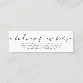 可愛いお洒落スクリプトブックベビー要求カード スキニー名刺