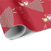 可愛いお洒落スノーフレーク妖精クリスマスギフトラップ ラッピングペーパー (ロールコーナー)