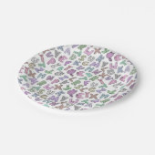 可愛いお洒落ドードルアルファベット ペーパープレート (アングル)