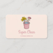 可愛いお洒落ドールハウスクリーニングロゴブルーム 名刺 (正面)