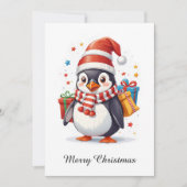 可愛いお洒落ノンフォト動物メリークリスマス シーズンカード (正面)