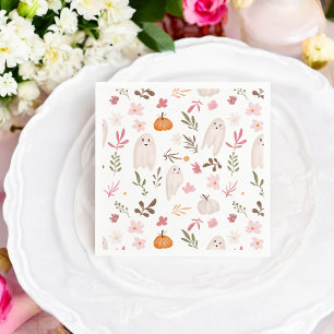 可愛いお洒落ハロウィン幽霊柄ベビーシャワー スタンダードカクテルナプキン