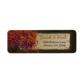 可愛いお洒落ハートの葉の濃い珊瑚 ラベル (正面)