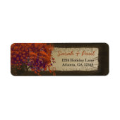 可愛いお洒落ハートの葉の濃い珊瑚 ラベル (正面)