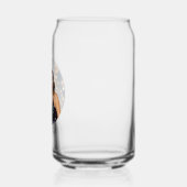 可愛いお洒落ハートモノグラ結婚ムの写真カスタム ガラス缶 (左)