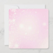 可愛いお洒落ピンクのふわふわしたバードフェアヤル サンキューカード (裏面)