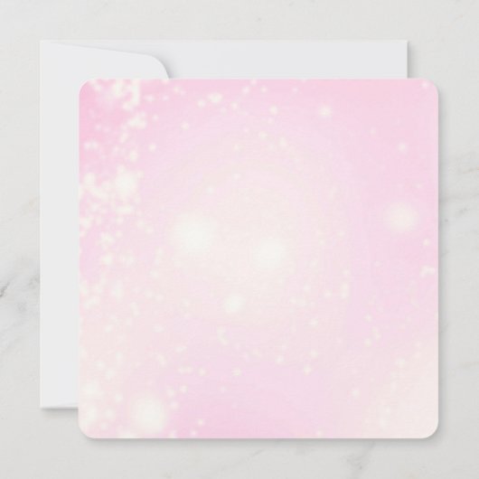 可愛いお洒落ピンクのふわふわしたバードフェアヤル サンキューカード (裏面)