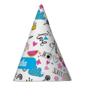 可愛いお洒落ファーストネームUnicornレインボーパターン パーティーハット (右)