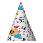 可愛いお洒落ファーストネームUnicornレインボーパターン パーティーハット (右)