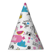 可愛いお洒落ファーストネームUnicornレインボーパターン パーティーハット (右)