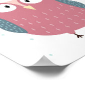 可愛いお洒落フクロウABC文字アルファベット教育 ポスター (角)