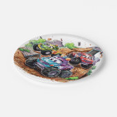 可愛いお洒落モンスタートラック誕生日 ペーパープレート (アングル)