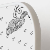 可愛いお洒落ユニコーン柄キッズモノグラム ピックルボールラケット (左詳細)