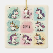 可愛いお洒落ユニコーン セラミックオーナメント (裏面)