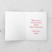 可愛いお洒落ラクーンパーソナライズされたクリスマス カード (内部)