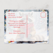 可愛いお洒落ラクーンパーソナライズされたクリスマス ポストカード (裏面)