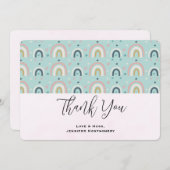 可愛いお洒落レインボーパターン サンキューカード (正面/裏面)