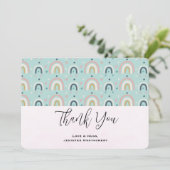 可愛いお洒落レインボーパターン サンキューカード (スタンド正面)